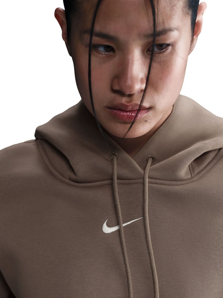 Nike Brown Phoenix Fleece Oversized Hoodie - Image 10 of 10