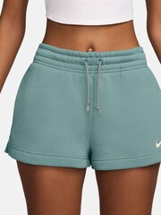 Nike Blue Phoenix Fleece Mid Rise Shorts - Image 1 of 5