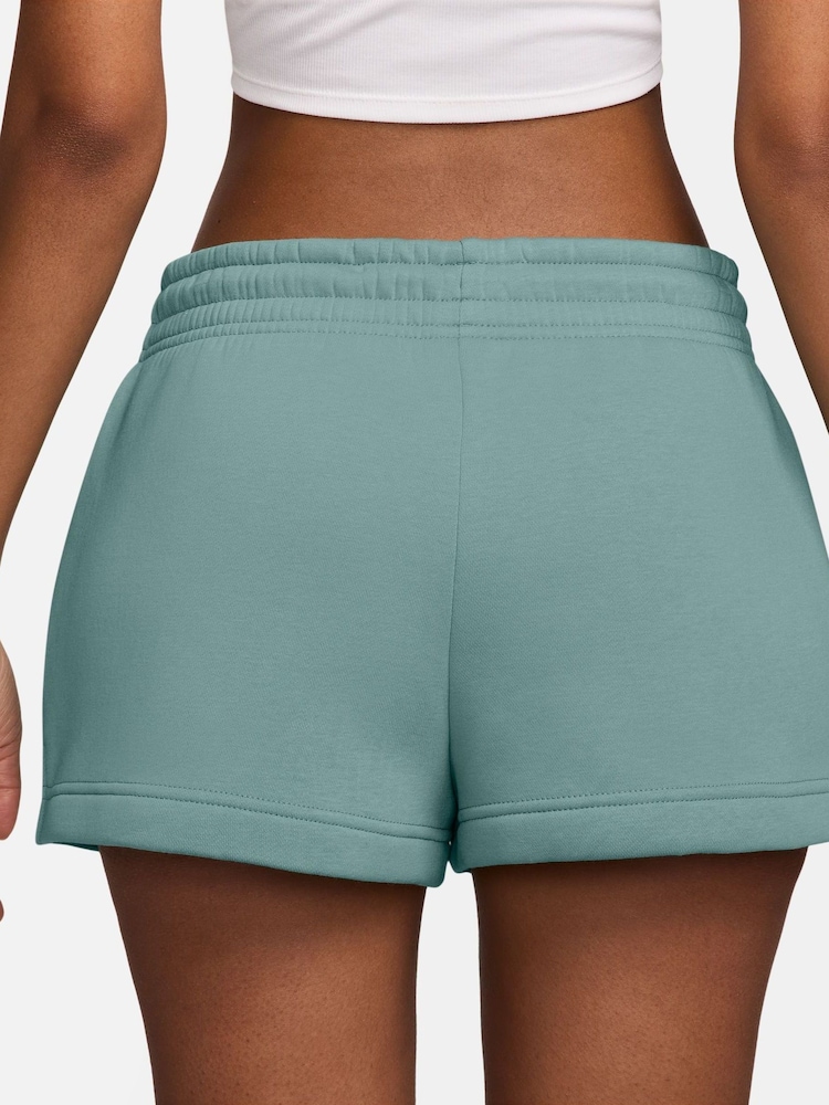 Nike Blue Phoenix Fleece Mid Rise Shorts - Image 2 of 5