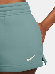 Nike Blue Phoenix Fleece Mid Rise Shorts - Image 4 of 5