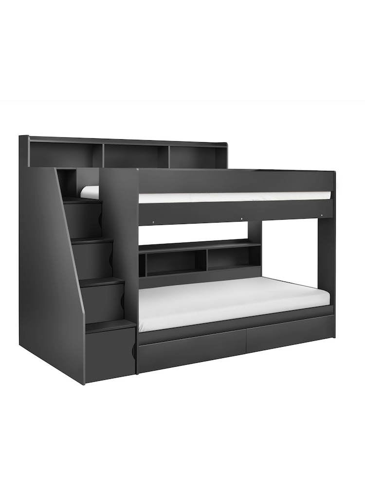 Julian Bowen Anthracite Camelot Kids Staircase Bunk Bed - Image 2 of 6