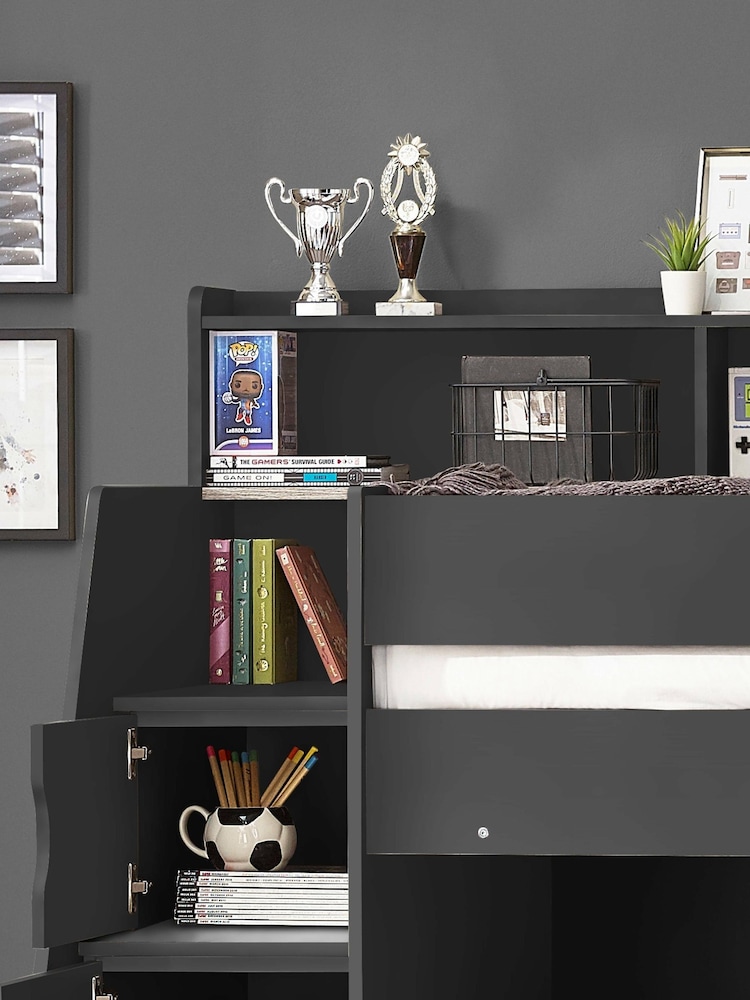 Julian Bowen Anthracite Camelot Kids Staircase Bunk Bed - Image 6 of 6