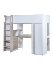 Julian Bowen Wood and White Ocean Kids Highsleeper Bed - Image 2 of 12