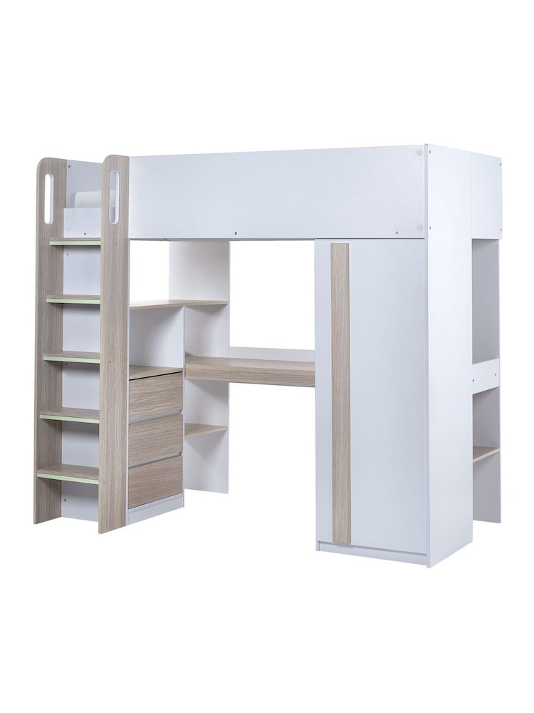 Julian Bowen Wood and White Ocean Kids Highsleeper Bed - Image 2 of 12