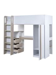 Julian Bowen Wood and White Ocean Kids Highsleeper Bed - Image 3 of 12