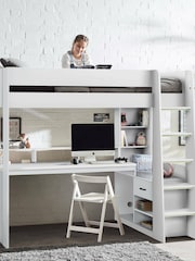 Julian Bowen All White Blaze Kids Gaming Highsleeper Bed - Image 1 of 4