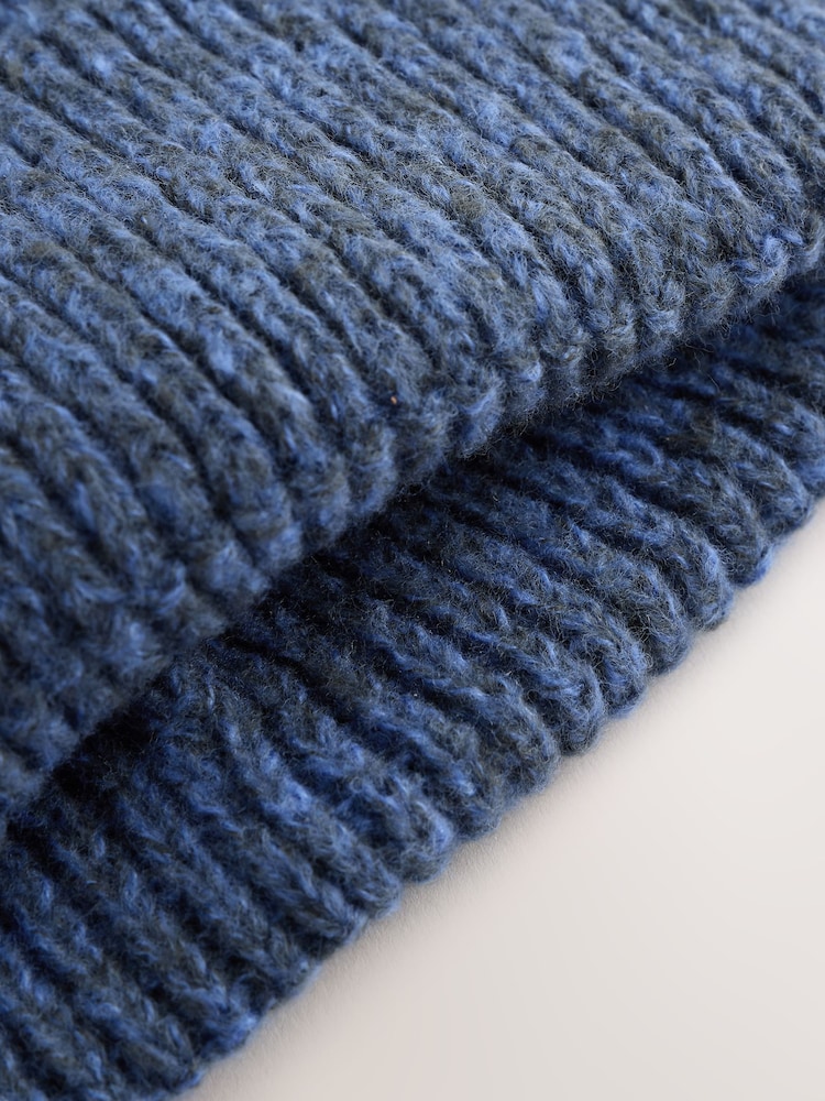 Blue Chunky Knit Beanie Hat (1-16yrs) - Image 3 of 3