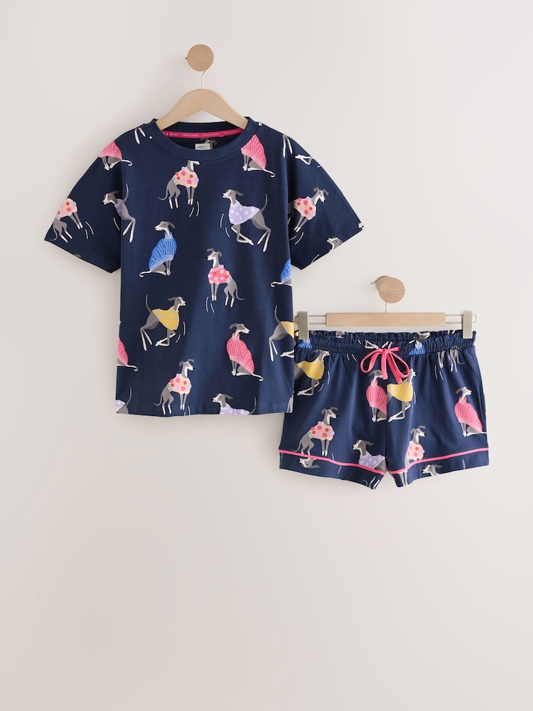 Navy Dog Short Pyjamas Set - Image 6 of 8