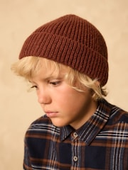 Rust Red Chunky Knit Beanie Hat (1-16yrs) - Image 1 of 4