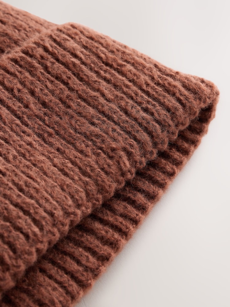 Rust Red Chunky Knit Beanie Hat (1-16yrs) - Image 4 of 4