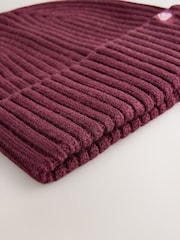 Burgundy Red Knitted Beanie Hat (1-16yrs) - Image 3 of 3