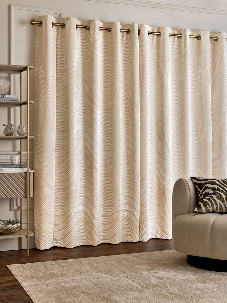 Collection Luxe Heavyweight Velvet Swirl Eyelet Lined Curtains - Изображение 2 из 5