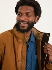 FatFace Wardly Tan Brown Canvas Funnel Neck Jacket - Image 4 of 7