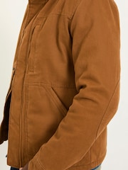 FatFace Wardly Tan Brown Canvas Funnel Neck Jacket - Image 5 of 7