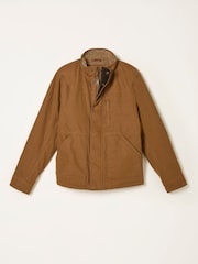 FatFace Wardly Tan Brown Canvas Funnel Neck Jacket - Image 7 of 7