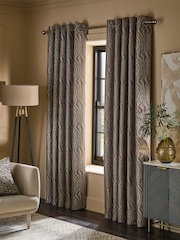 Animal Swirl Jacquard Eyelet Lined Curtains - Imagen 2 de 5
