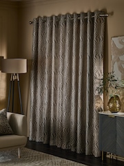 Animal Swirl Jacquard Eyelet Lined Curtains - Imagen 3 de 5