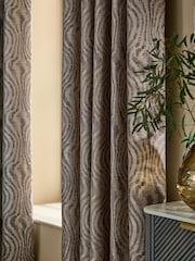 Animal Swirl Jacquard Eyelet Lined Curtains - Imagen 4 de 5