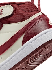 Nike Dark Team Red/White Junior Court Borough Mid Trainers - Image 10 of 10