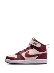 Nike Dark Team Red/White Junior Court Borough Mid Trainers - Image 4 of 10