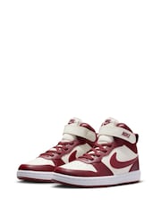 Nike Dark Team Red/White Junior Court Borough Mid Trainers - Image 5 of 10