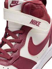 Nike Dark Team Red/White Junior Court Borough Mid Trainers - Image 9 of 10
