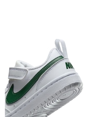 Nike White/Fir Green Junior Court Borough Low Recraft Trainers - Image 9 of 12