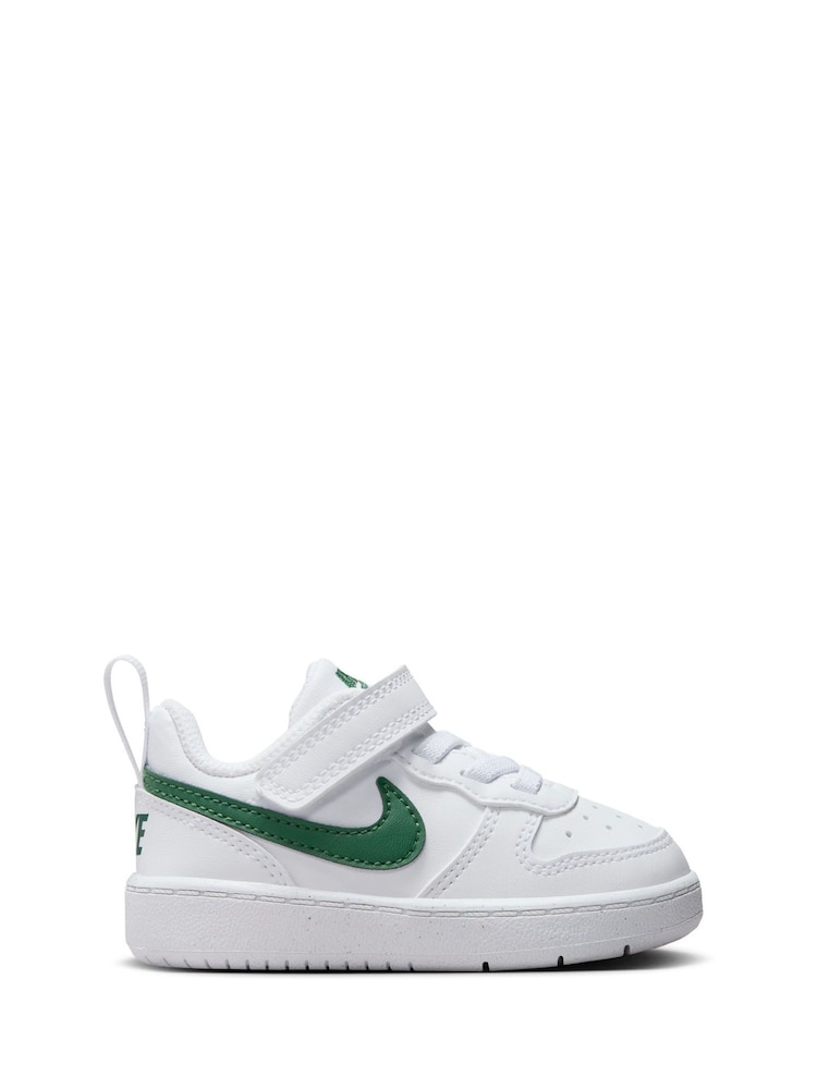 Nike White/Fir Green Infant Court Borough Low Recraft Trainers - Image 1 of 8