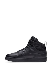 Nike Black Junior Court Borough Mid Trainers - Image 2 of 6