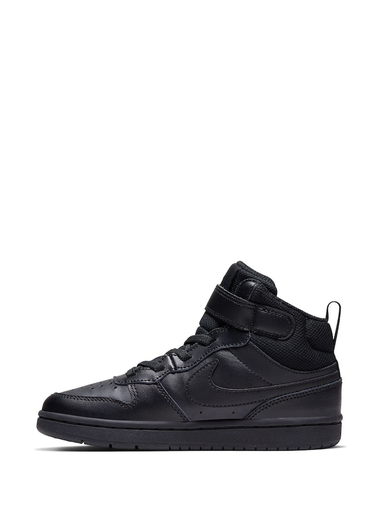 Nike Black Junior Court Borough Mid Trainers - Image 2 of 6