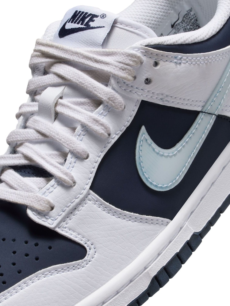 Nike White/Armory Blue Youth Dunk Low Trainers - Image 10 of 10 Nike White/Armory Blue Youth Dunk Low Trainers - Image 10 of 10