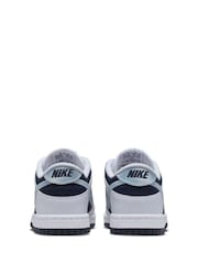 Nike White/Armory Blue Youth Dunk Low Trainers - Image 8 of 10