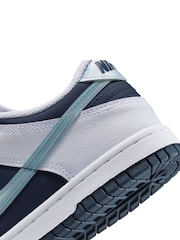 Nike White/Armory Blue Youth Dunk Low Trainers - Image 9 of 10