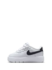 Nike White/Black Infant Air Force 1 Easy On Trainers - Image 1 of 9