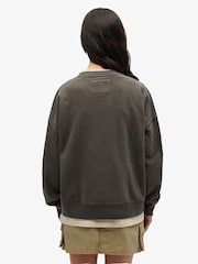 Superdry Grey Athletic Relaxed Crew 100% Cotton Sweatshirt - Image 4 of 6