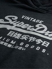 Superdry Blue VL Metallic Relaxed 100% Cotton Hoodie - Image 6 of 6