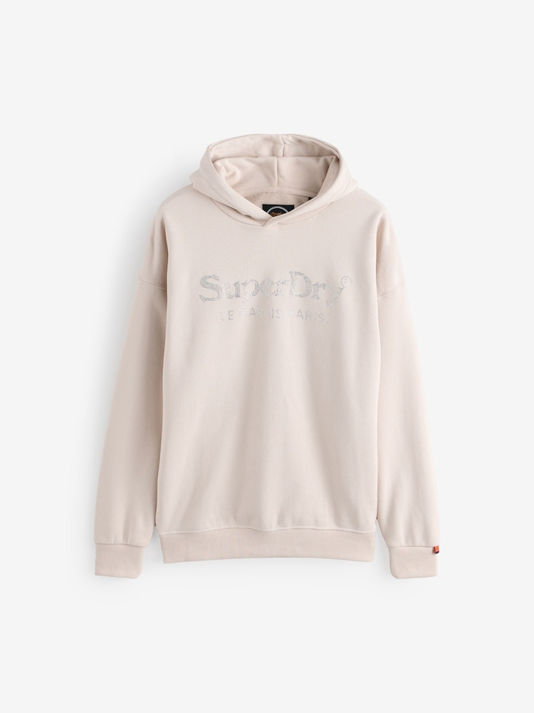 Superdry Natural Relaxed 100%  Cotton Venue Metallic Hoodie - Image 1 of 1