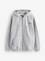 Superdry Grey Oversized Athletic Essential Zip Hood Backprint Hoodie - Image 4 of 5