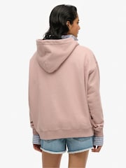 Superdry Brown Venue Metallic Relaxed 100% Cotton Hoodie - Image 2 of 5