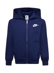 Nike Navy Little Kids Club Fleece Zip Through Hoodie - Image 1 of 5