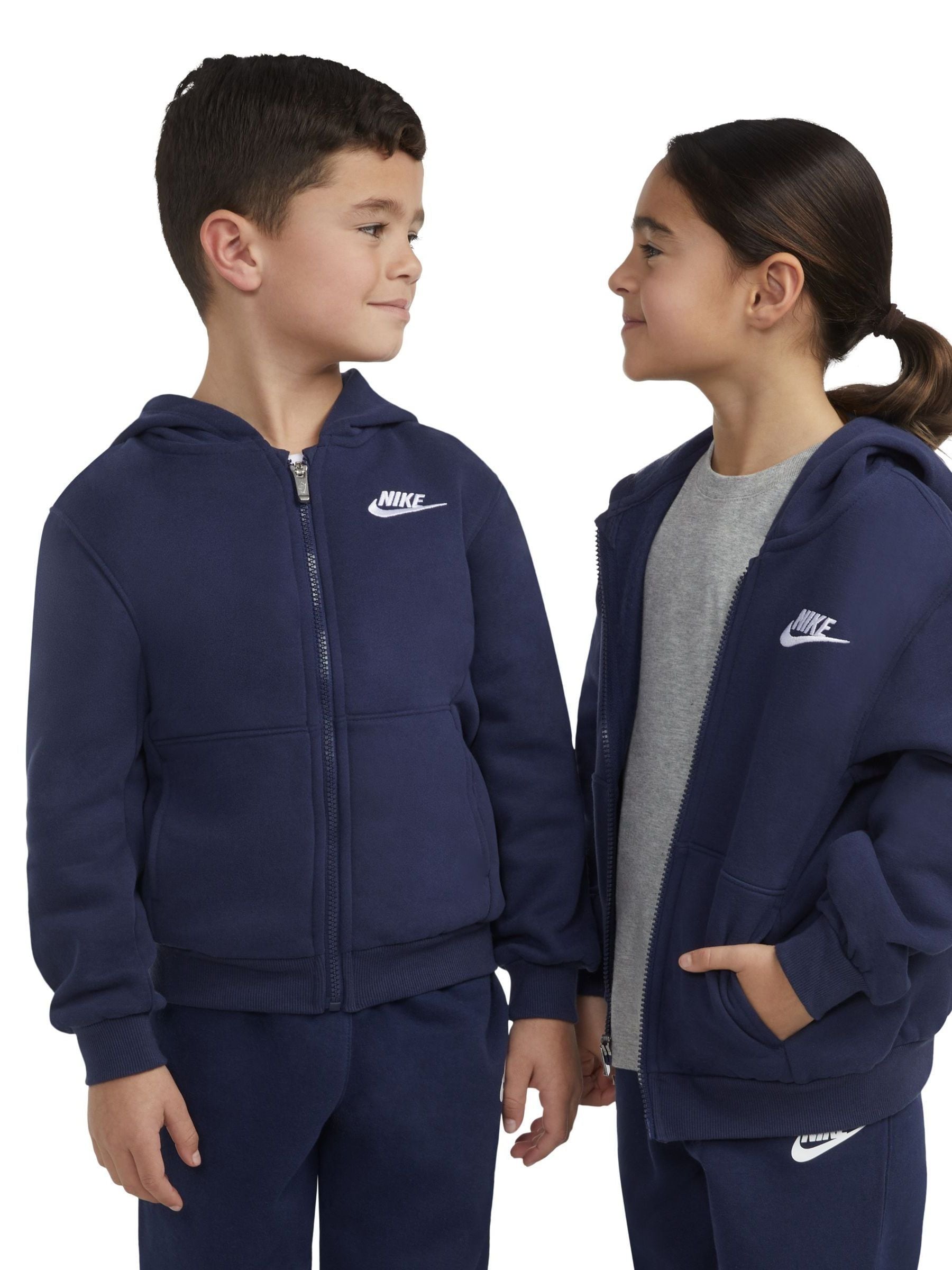 Buy Nike Navy Little Kids Club Fleece Zip Through Hoodie from Next