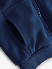 Nike Navy Little Kids Club Fleece Zip Through Hoodie - Image 6 of 8
