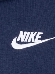 Nike Navy Little Kids Club Fleece Zip Through Hoodie - Image 8 of 8