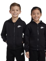 Nike Black Little Kids Club Fleece Zip Through Hoodie - Image 1 of 4