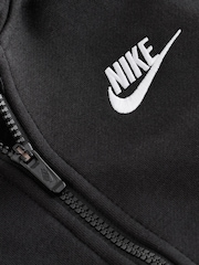 Nike Black Little Kids Club Fleece Zip Through Hoodie - Image 6 of 6