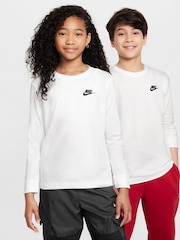 Nike White Sportswear Long Sleeve T-Shirt - Image 3 of 6
