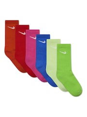 Multi Neons - Pack de 6 calcetines tobilleros para niños pequeños Performance de Nike - Imagen 2 de 3