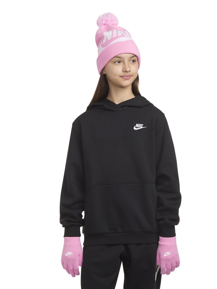 Nike Pink Swoosh Pom Beanie and Gloves Set - Image 1 of 9