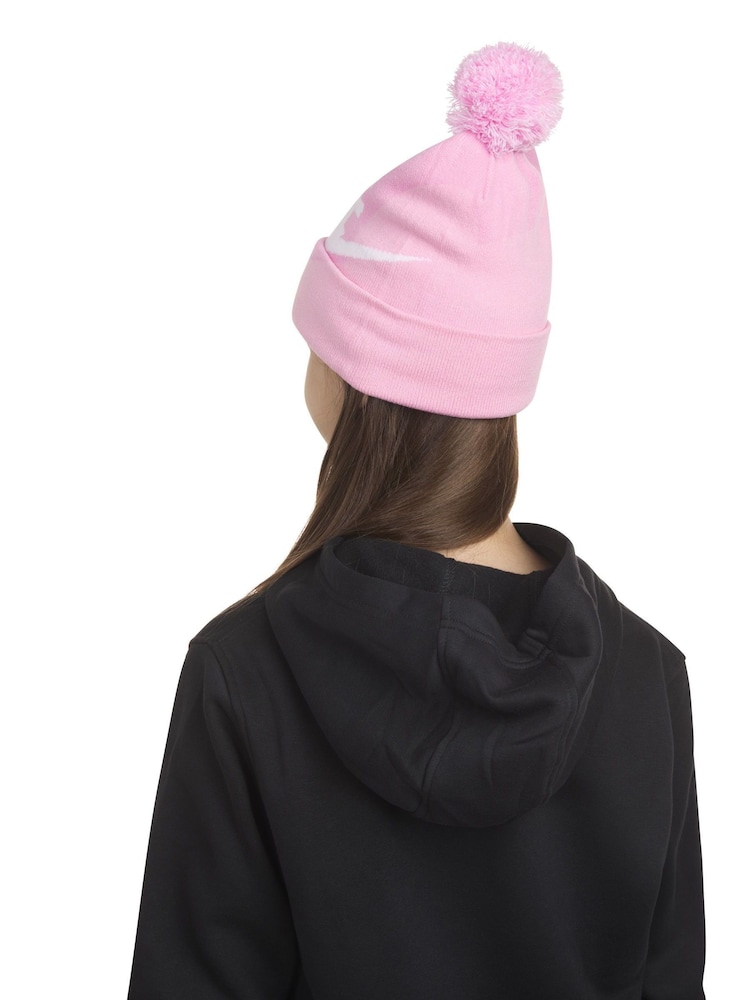 Nike Pink Swoosh Pom Beanie and Gloves Set - Image 2 of 9