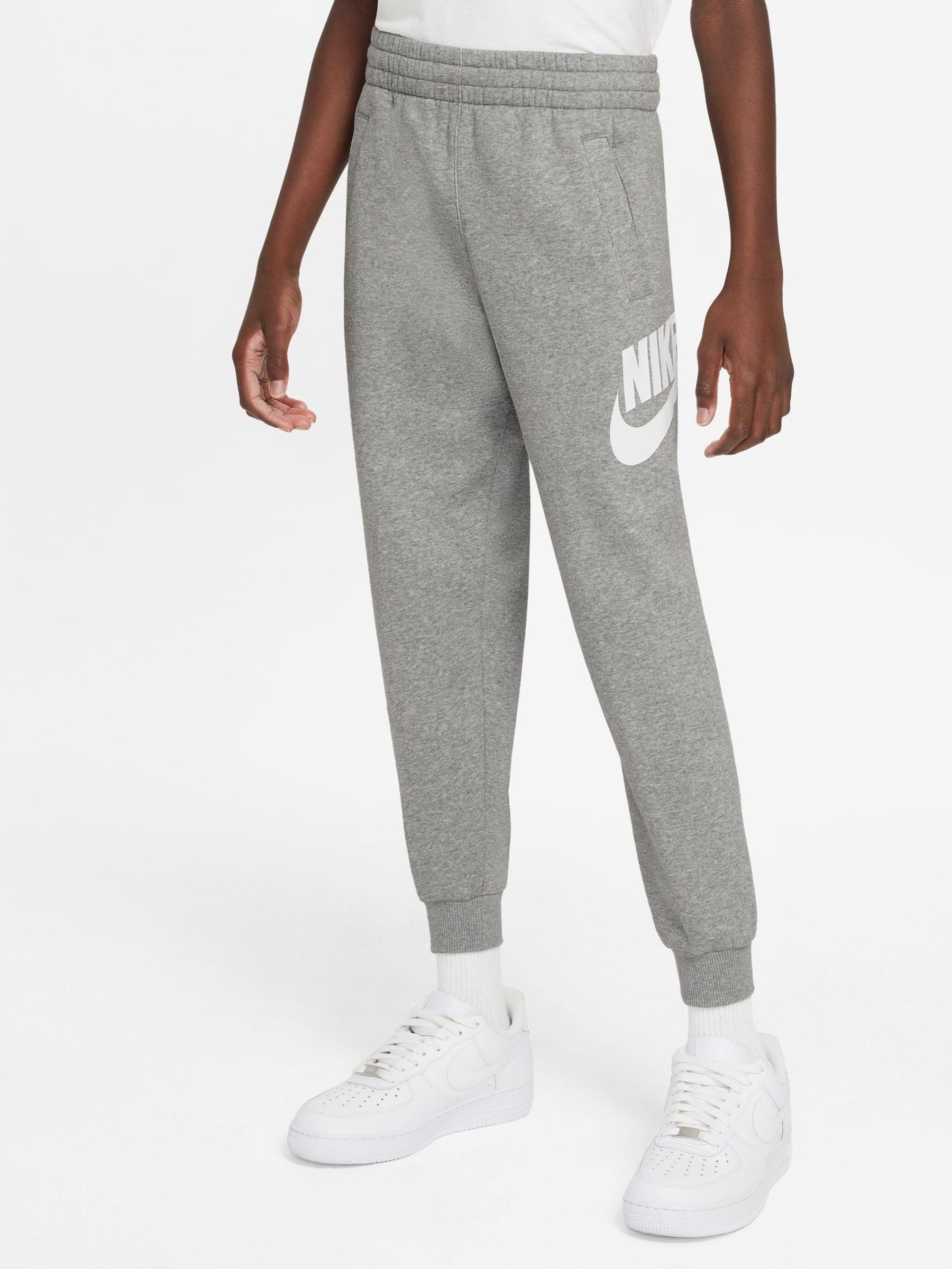 nike swoosh tracksuit bottoms grey